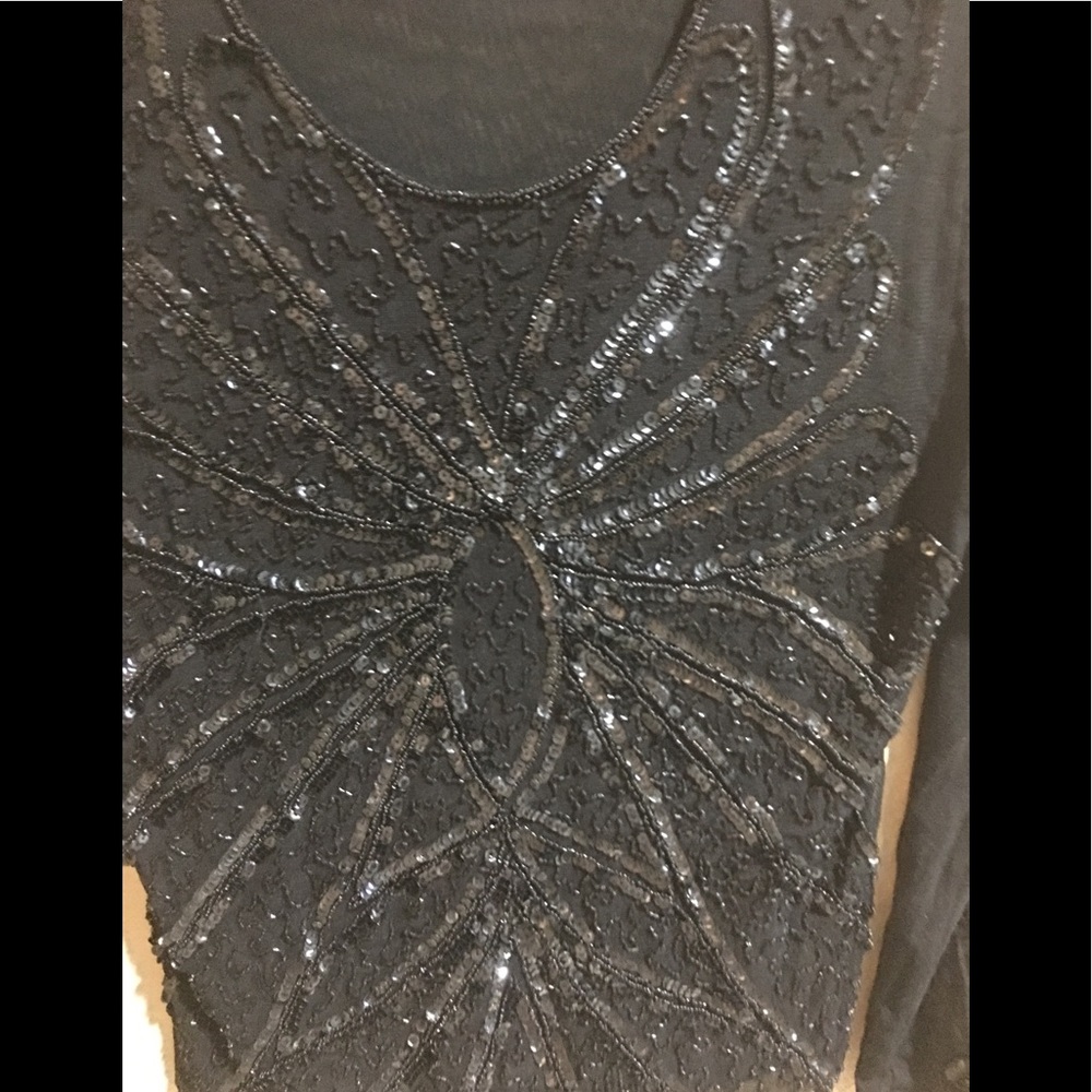 Handmade black soirée blouse from Egypt - Picture 2 of 8